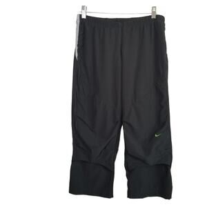 Nike WMS Small Dri Fit Capri Pants Gray Front Zip Vented Running Athletic